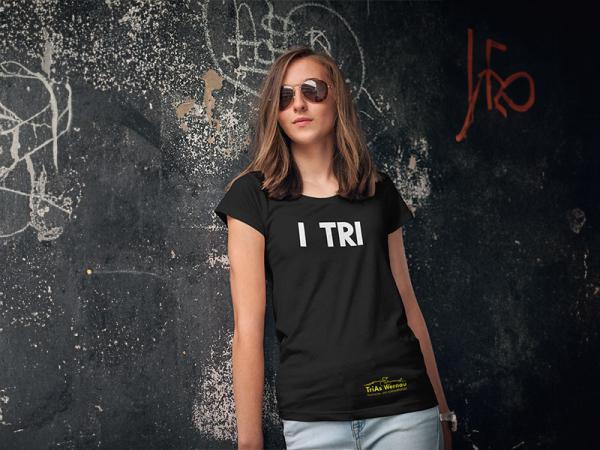 T-Shirt Damen "I TRI" schwarz